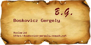 Boskovicz Gergely névjegykártya